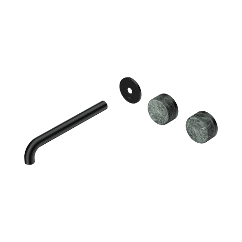 Serenity Wall Basin 220mm Offspout + Verde Alpi Handle Matte Black