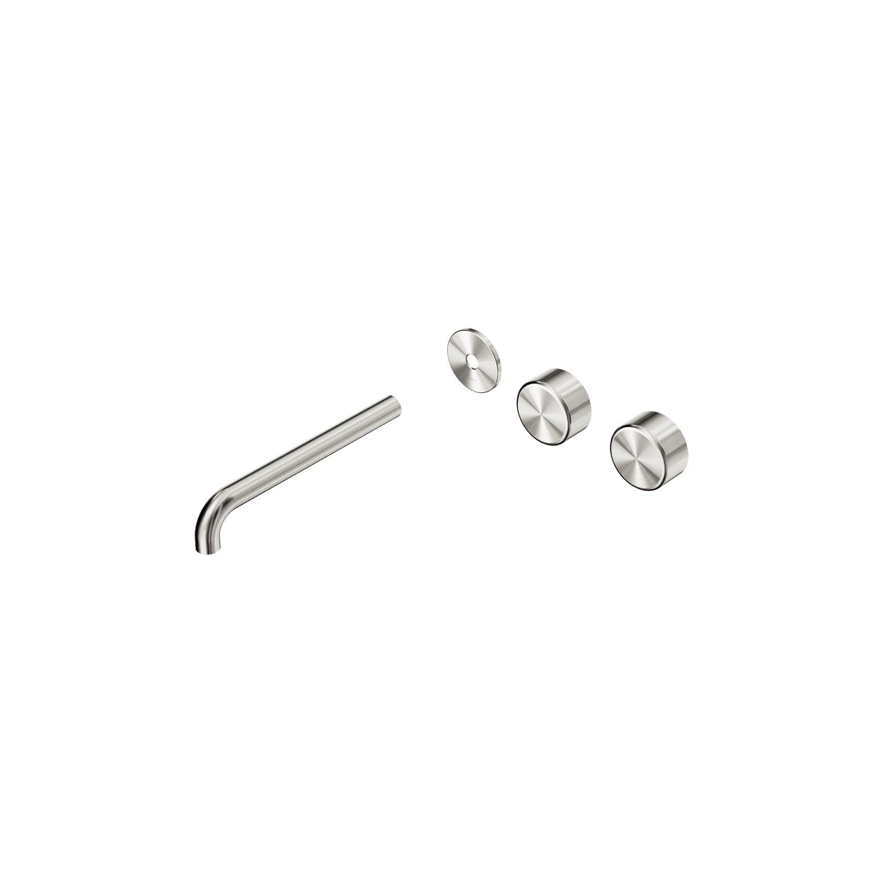 Serenity Wall Basin 220mm Offspout + Metal Handle Brushed Nickel