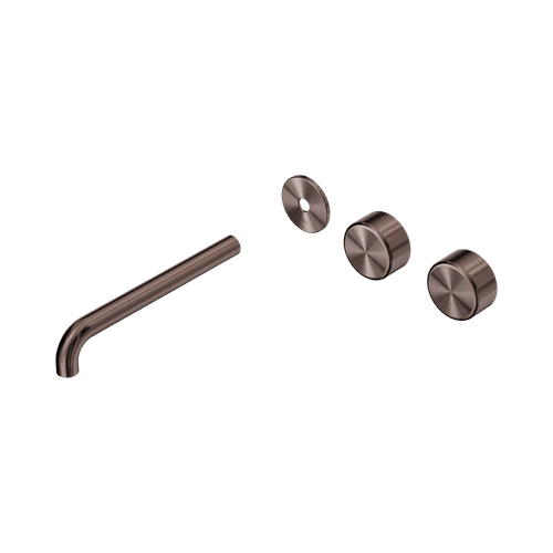 Serenity Wall Basin 220mm Offspout + Metal Handle Brushed Bronze