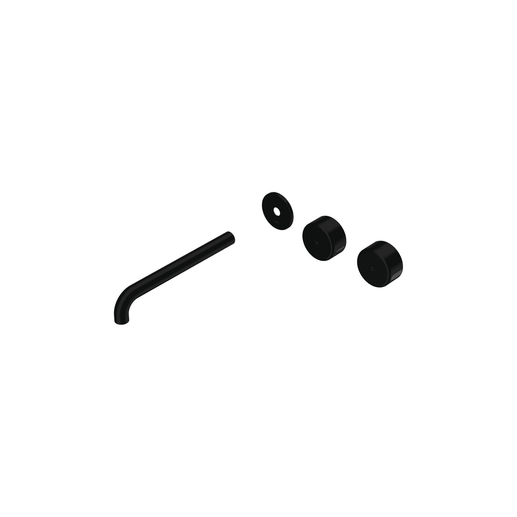 Serenity Wall Basin 220mm Offspout + Metal Handle Matte Black