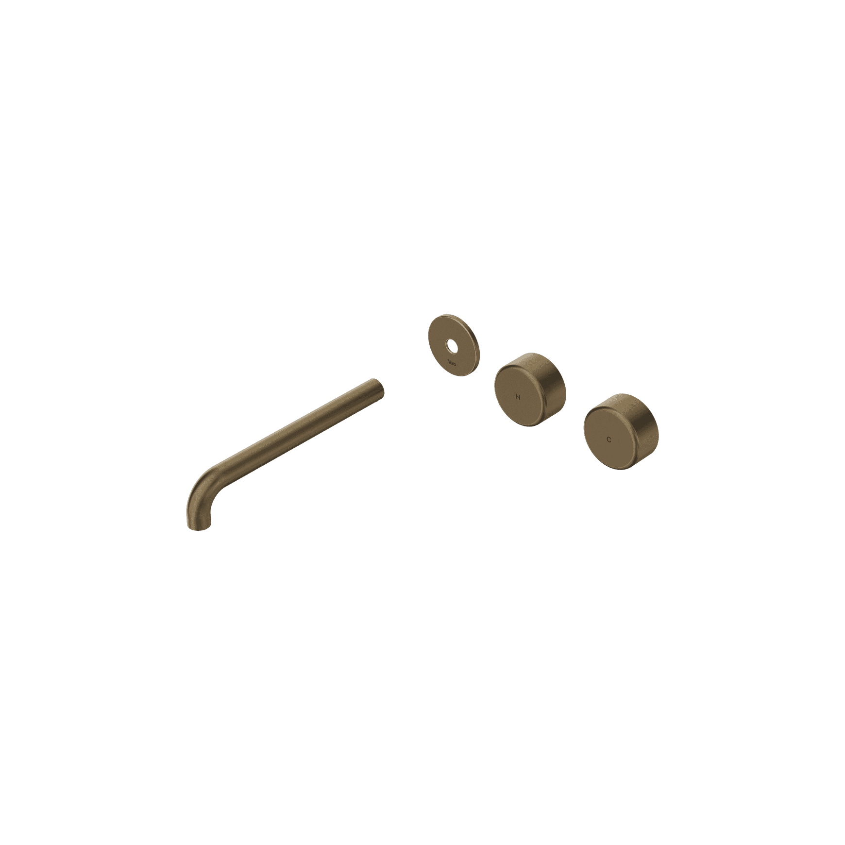 Serenity Wall Basin Set 220mm Offset Spout With Metal Handle Trim Kit Only Tumbled Antique Brass