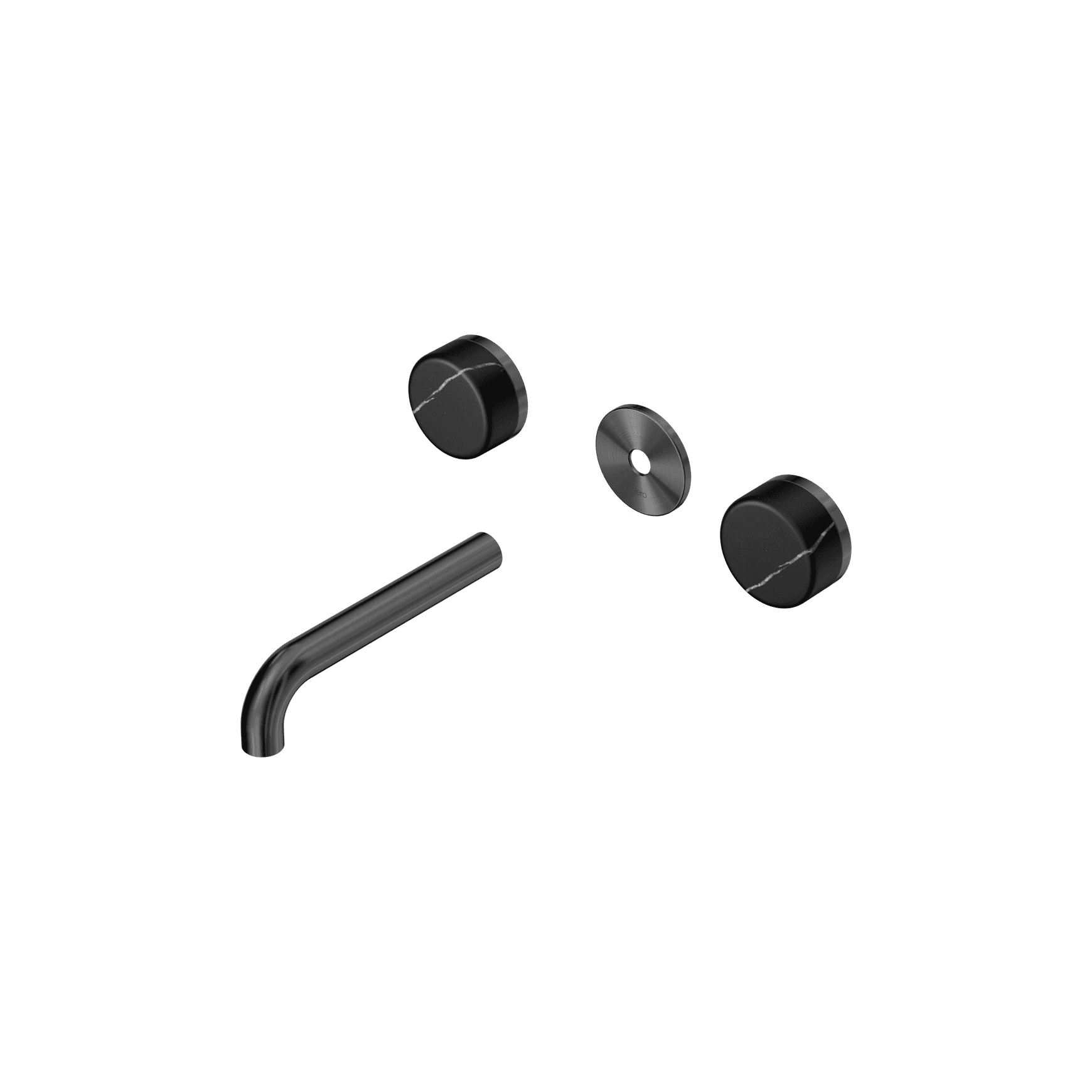 Serenity Wall Basin 160mm Spout + Marquina Black Handle Gun Metal