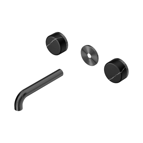 Serenity Wall Basin 160mm Spout + Marquina Black Handle Gun Metal