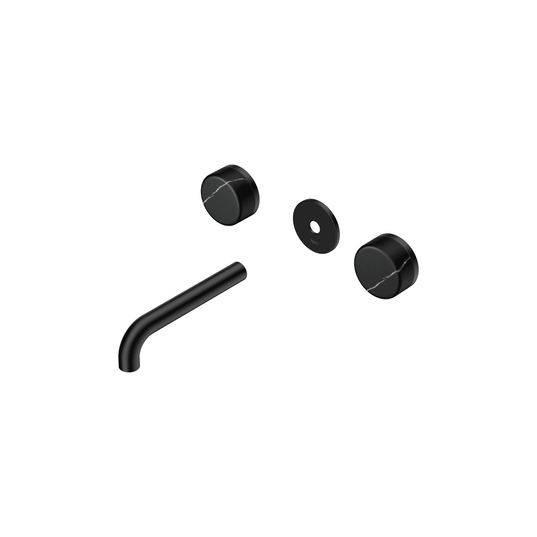 Serenity Wall Basin 160mm Spout + Marquina Black Handle Matte Black