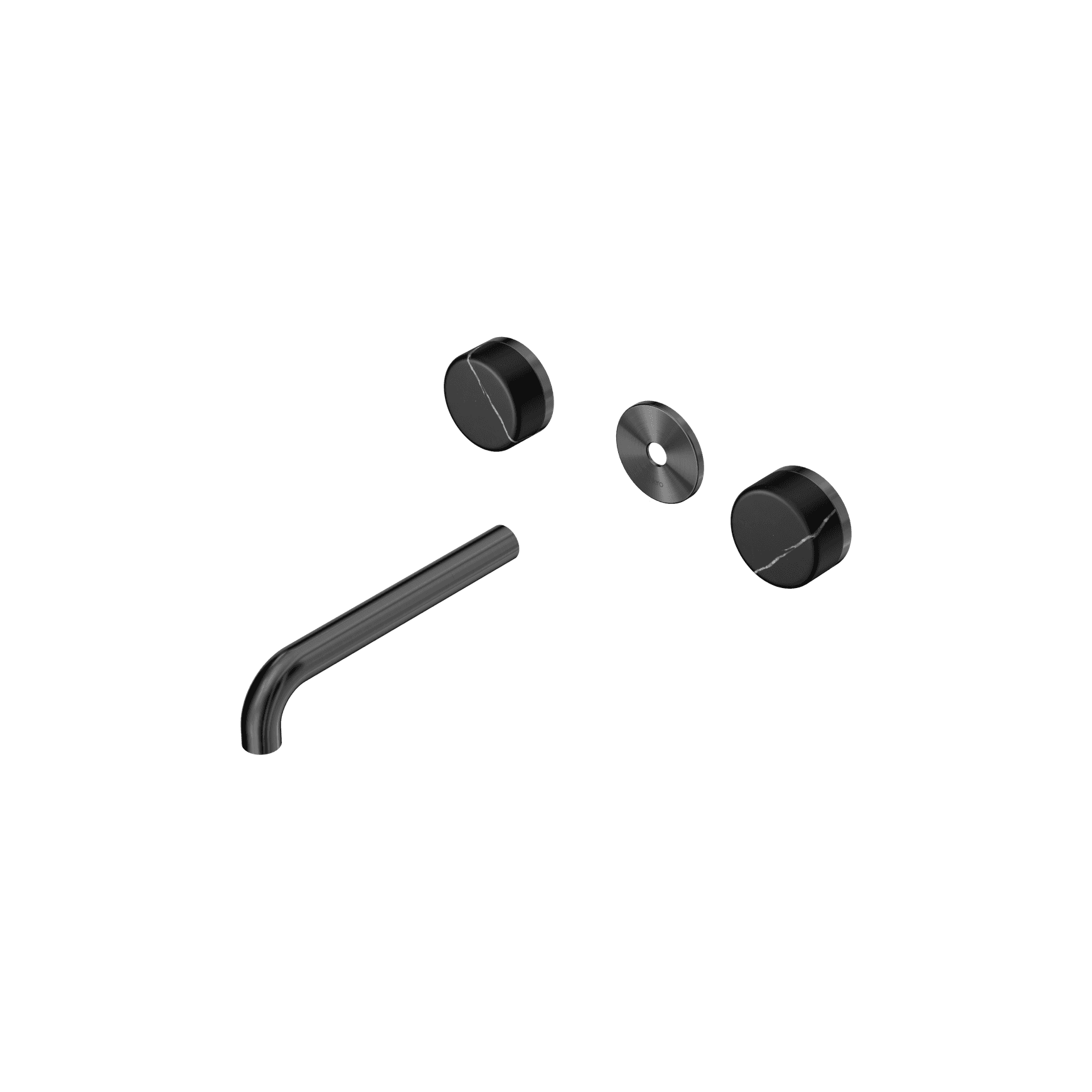 Serenity Wall Basin 185mm Spout + Marquina Black Handle Gun Metal