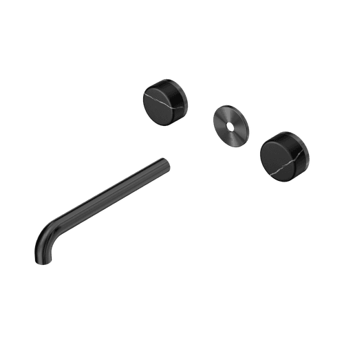 Serenity Wall Basin 220mm Spout + Marquina Black Handle Gun Metal