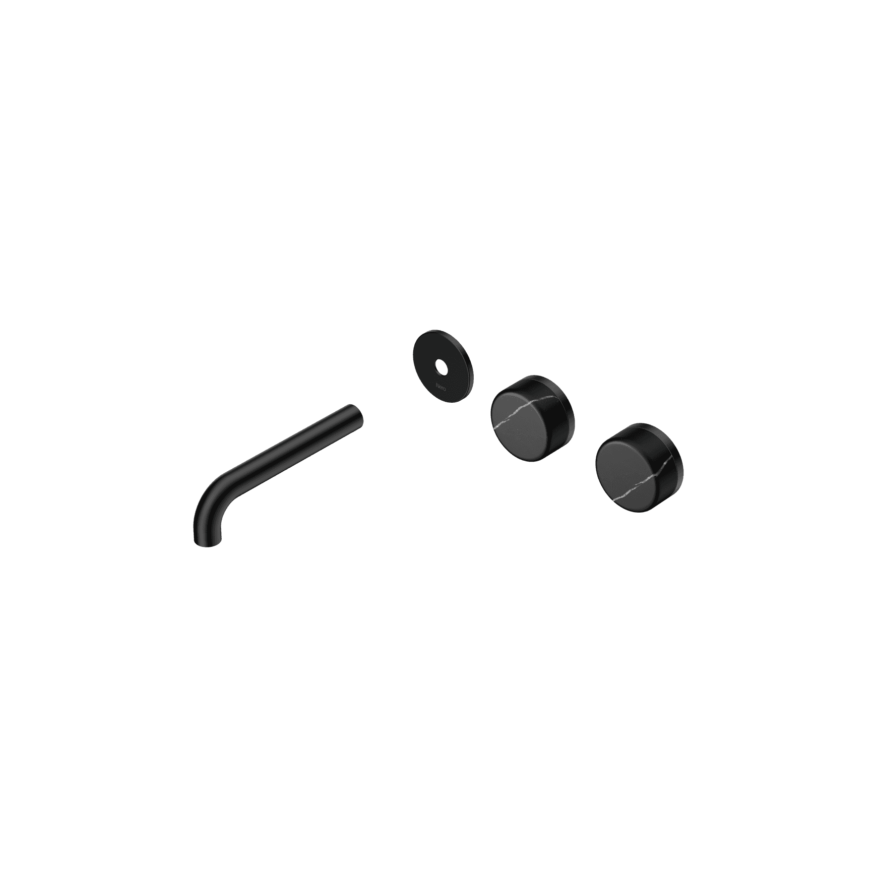 Serenity Wall Basin 160mm Offspout + Marquina Black Handle Matte Black