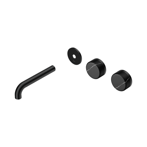 Serenity Wall Basin 160mm Offspout + Marquina Black Handle Matte Black