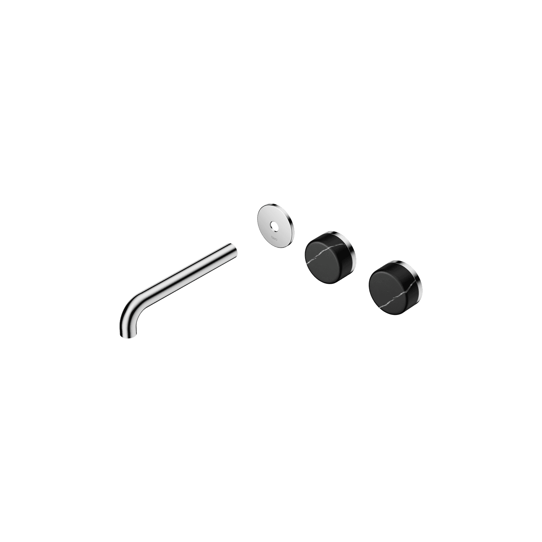 Serenity Wall Basin 185mm Offspout + Marquina Black Handle Chrome