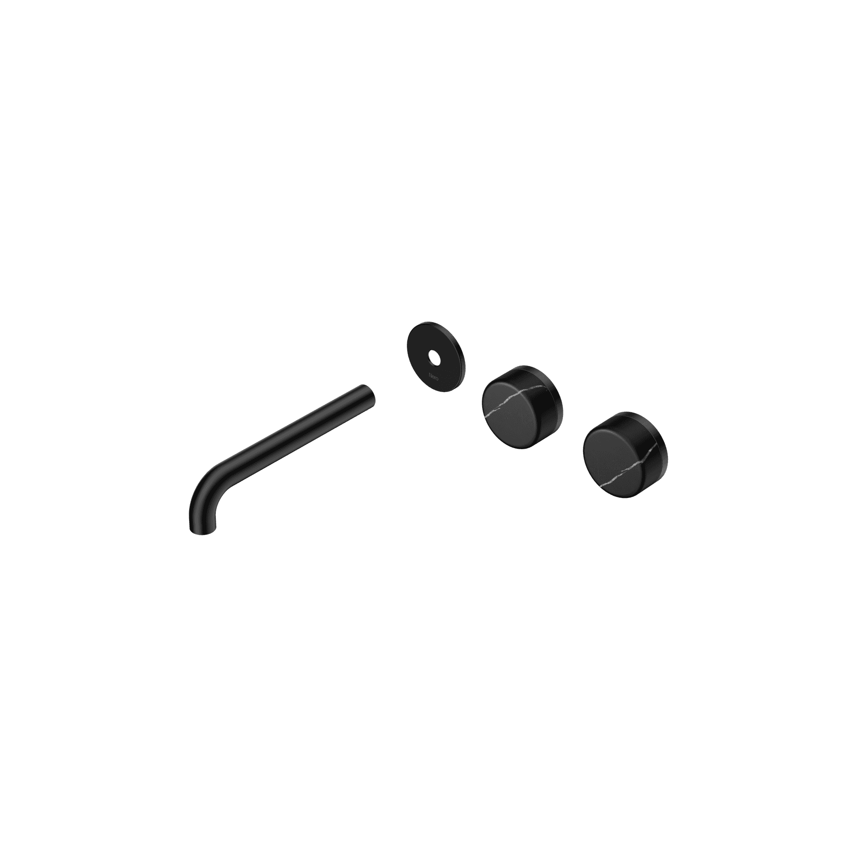 Serenity Wall Basin 185mm Offspout + Marquina Black Handle Matte Black