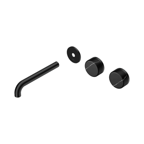 Serenity Wall Basin 185mm Offspout + Marquina Black Handle Matte Black