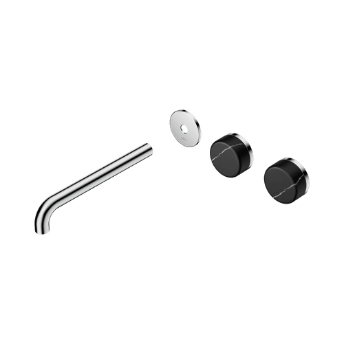 Serenity Wall Basin 220mm Offspout + Marquina Black Handle Chrome