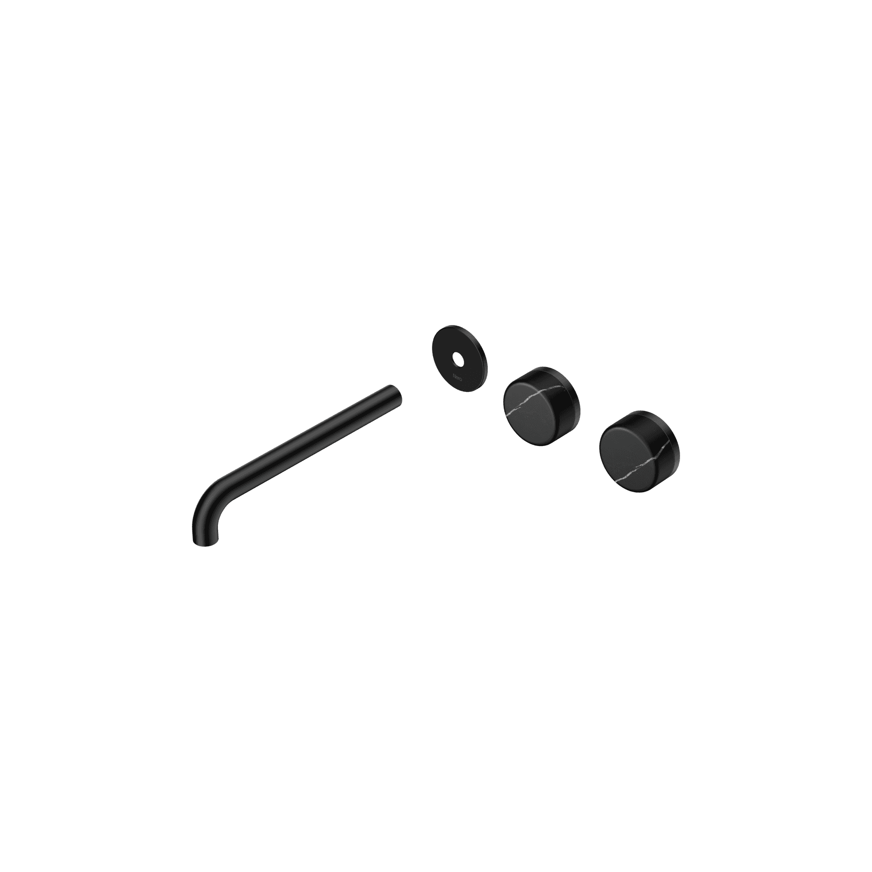 Serenity Wall Basin 220mm Offspout + Marquina Black Handle Matte Black