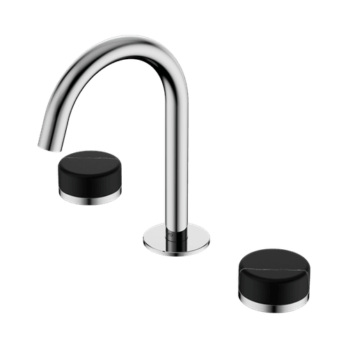 Serenity Basin Set Arc Spout With Marquina Black Handle Chrome