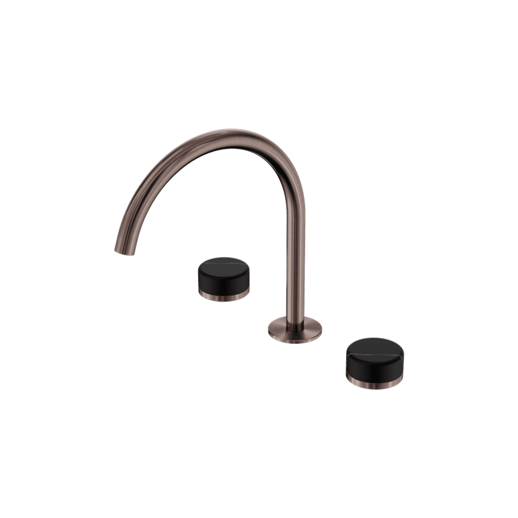 Serenity Bath/Kitchen Set Arc Spout With Marquina Black Handle Brushed Bronze
