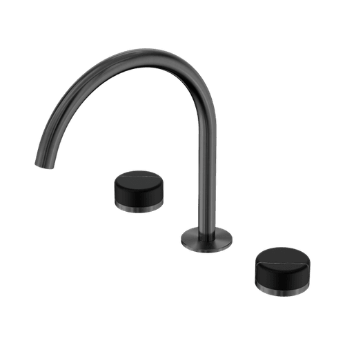 Serenity Bath/Kitchen Set Arc Spout With Marquina Black Handle Gun Metal
