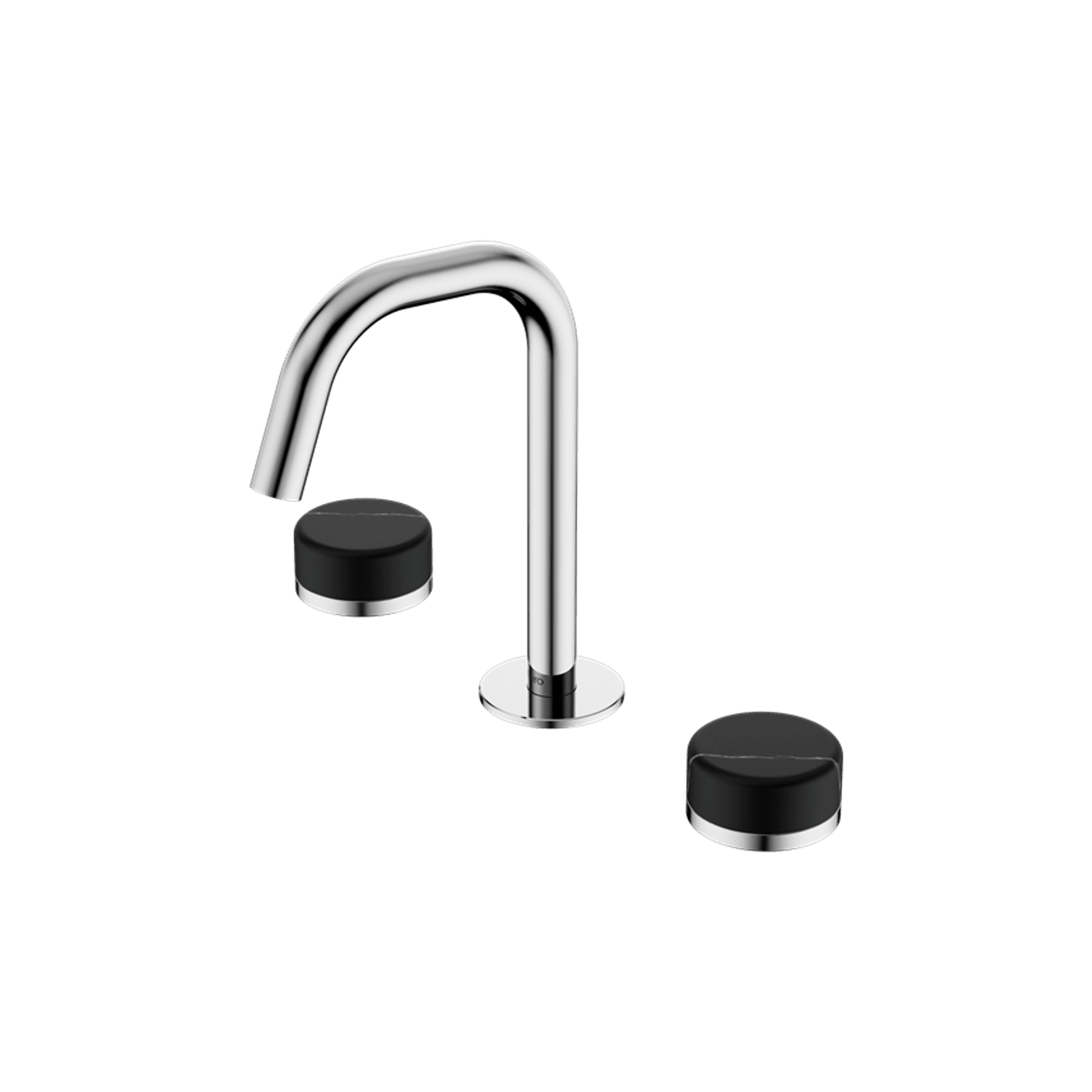 Serenity Basin Set Edge Spout With Marquina Black Handle Chrome