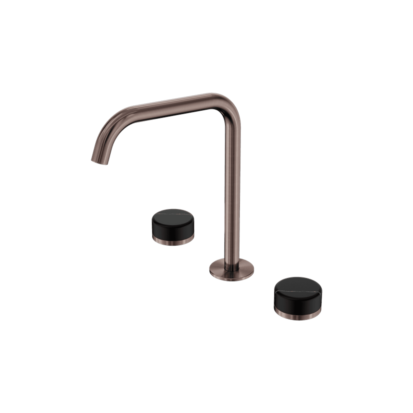 Serenity Bath/Kitchen Set Edge Spout With Marquina Black Handle Brushed Bronze