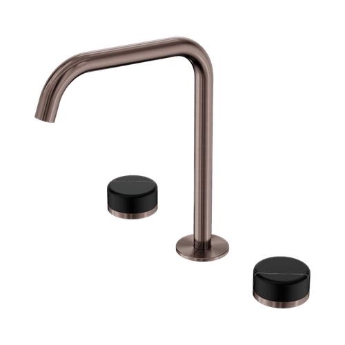 Serenity Bath/Kitchen Set Edge Spout With Marquina Black Handle Brushed Bronze