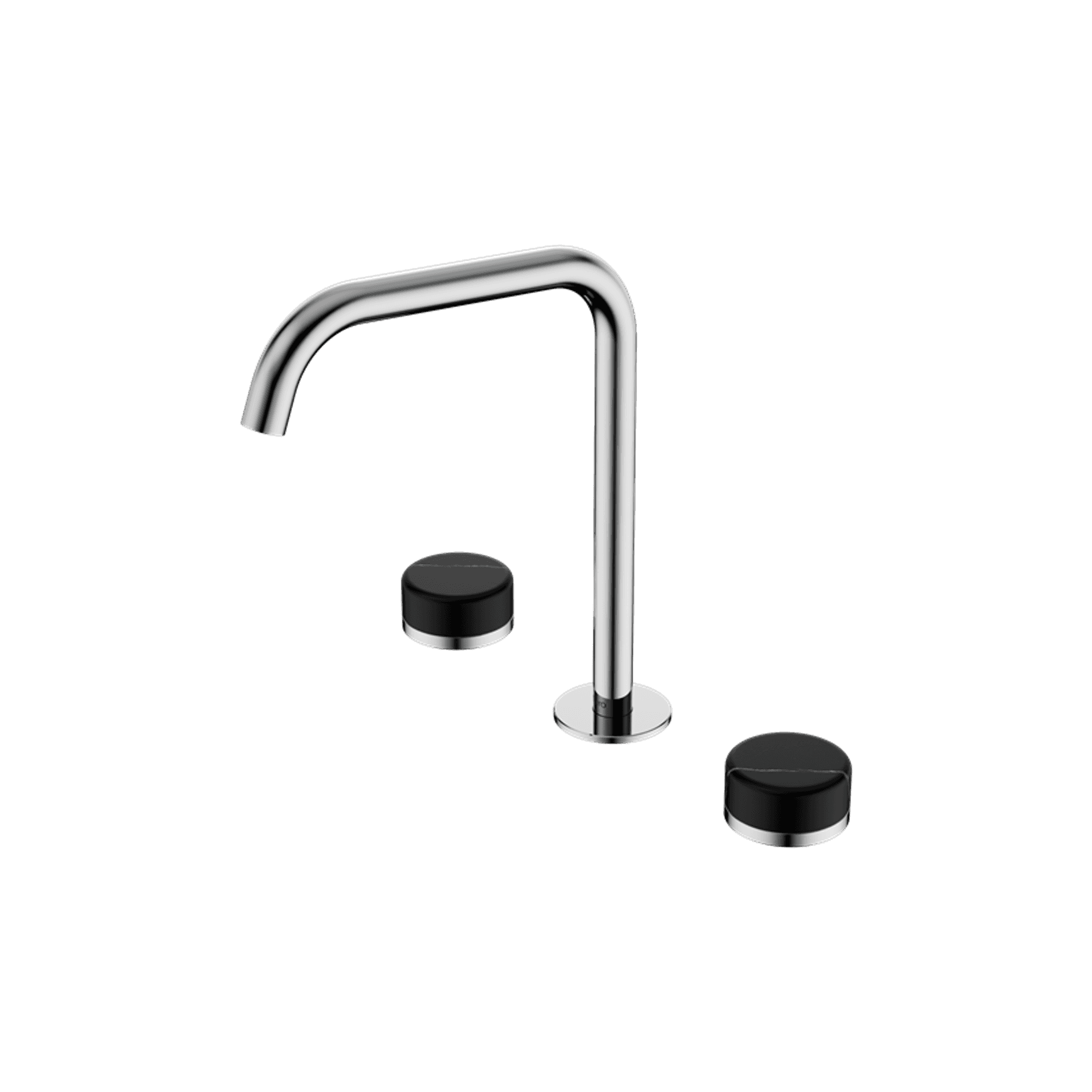 Serenity Bath/Kitchen Set Edge Spout With Marquina Black Handle Chrome