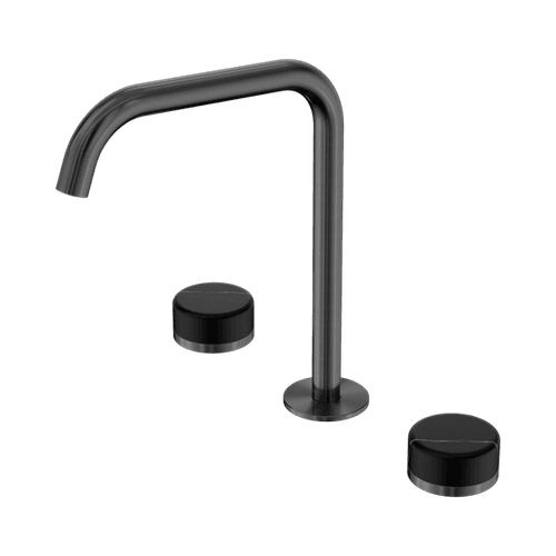 Serenity Bath/Kitchen Set Edge Spout With Marquina Black Handle Gun Metal