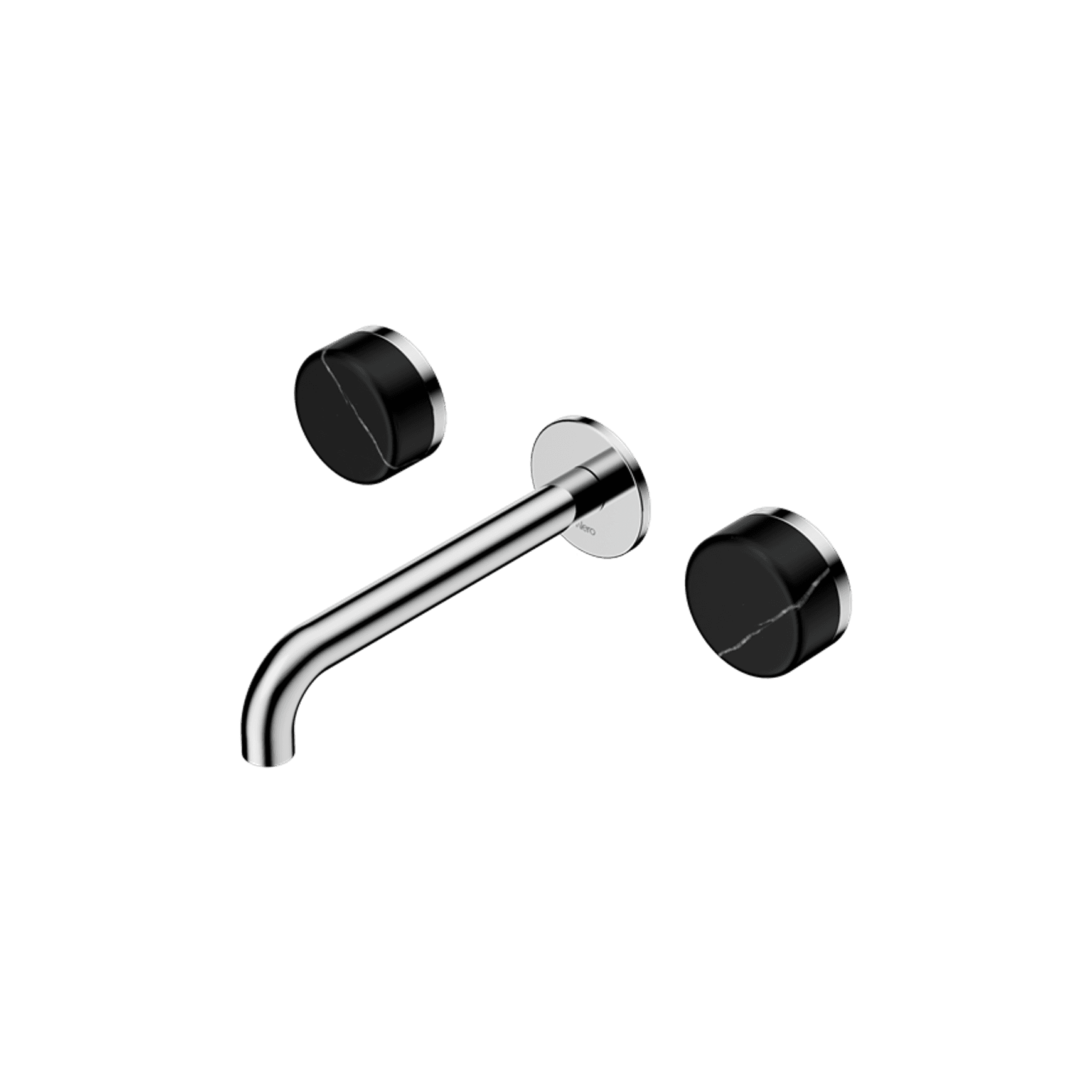Serenity Wall Basin Set 185mm Spout With Marquina Black Handle Chrome