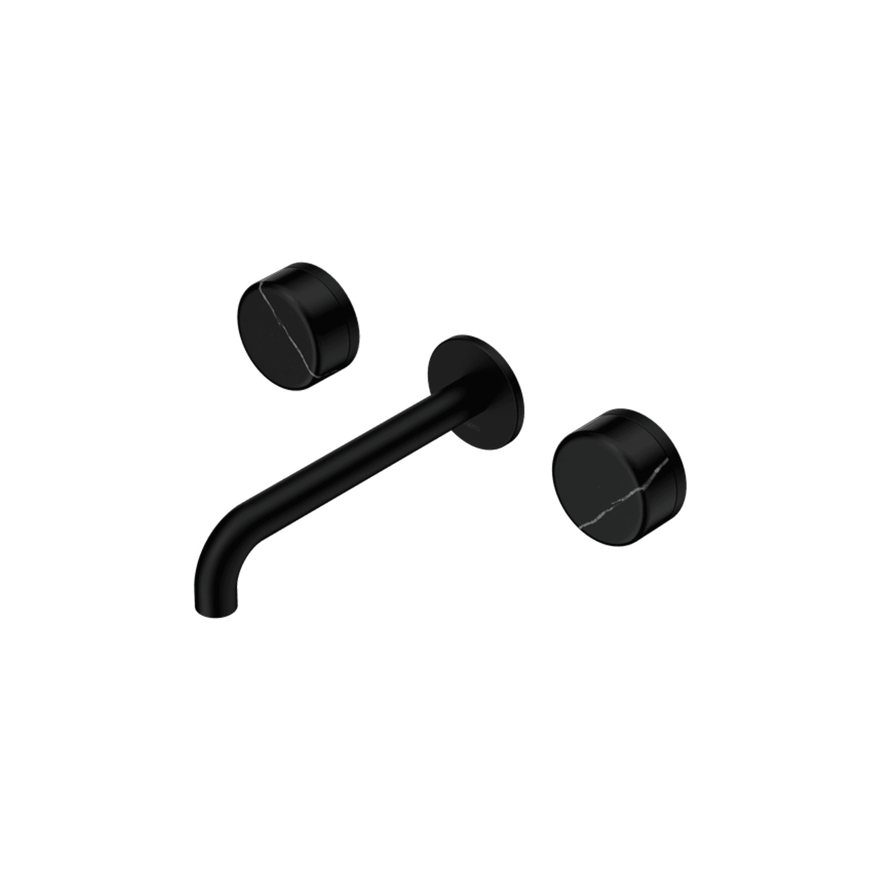 Serenity Wall Basin Set 160mm Spout With Marquina Black Handle Matte Black