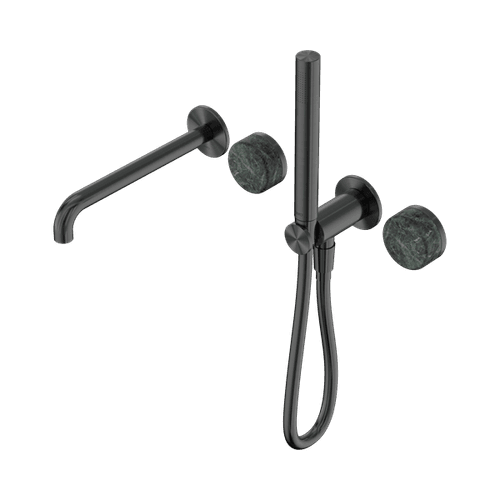 Serenity Shower System Spout Verde Alpi Handle And Slim Shower Gun Metal