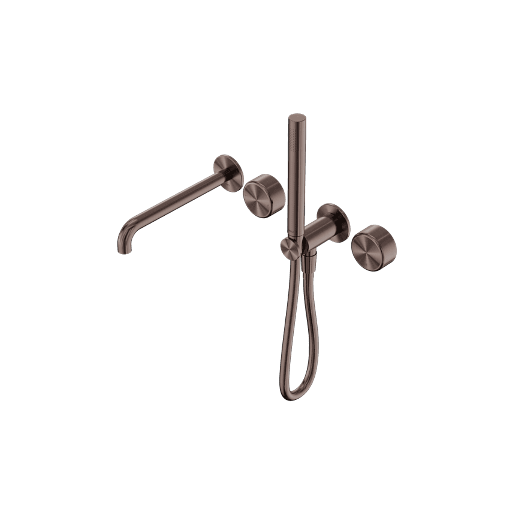 Serenity Shower System Spout Metal Handle And Slim Shower Brushed Bronze