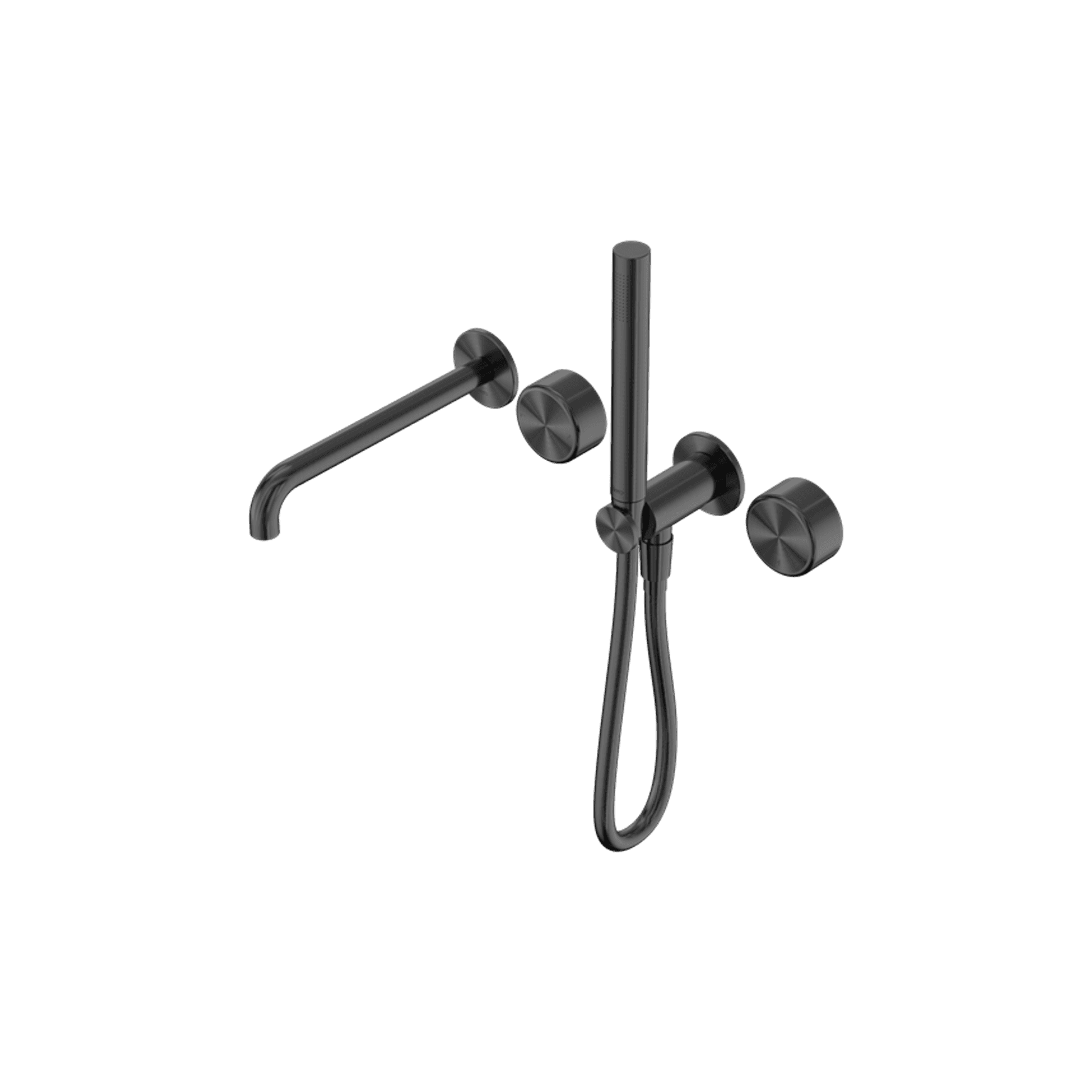 Serenity Shower System Spout Metal Handle And Slim Shower Gun Metal