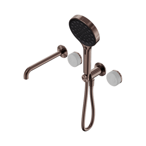 Serenity Shower System Spout Carrara Handle And Serenity Hand Shower Brushed Bronze