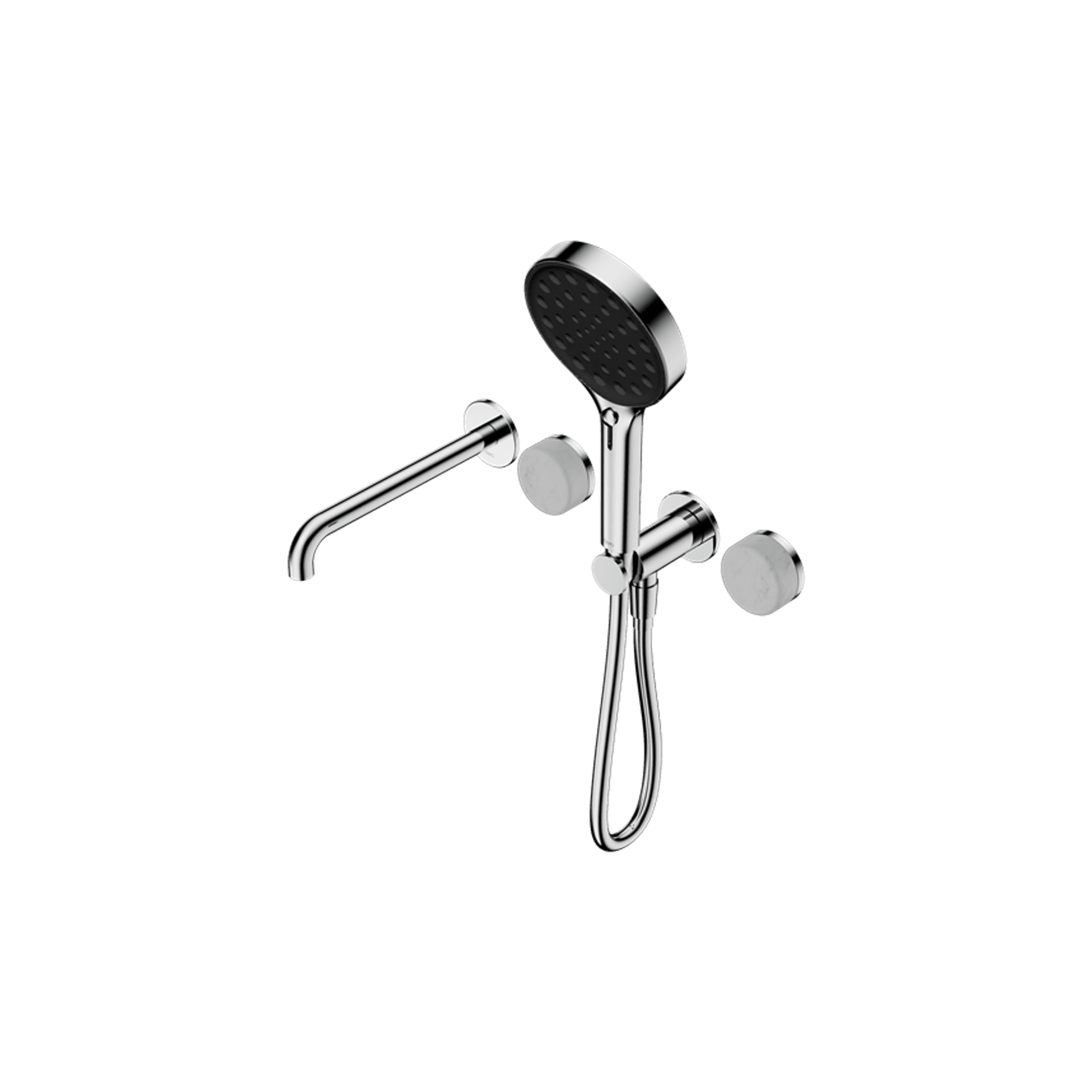Serenity Shower System Spout Carrara Handle And Serenity Hand Shower Chrome
