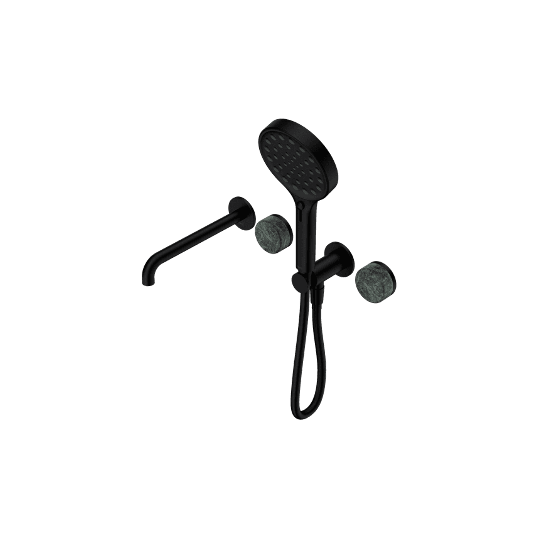 Serenity Shower System Spout Verde Alpi Handle And Serenity Hand Shower Matte Black