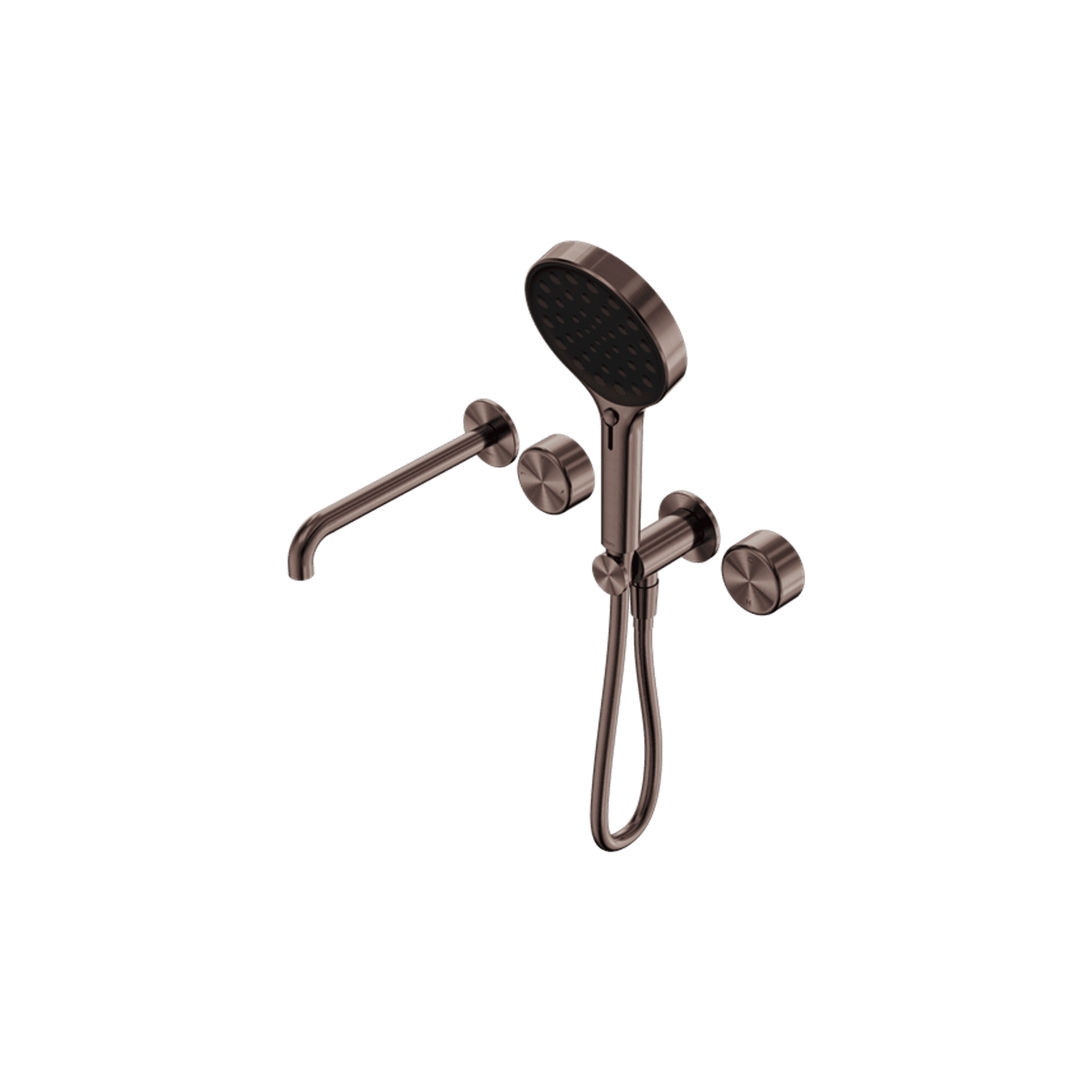 Serenity Shower System Spout Metal Handle And Serenity Hand Shower Brushed Bronze