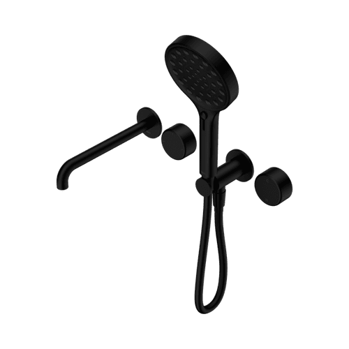 Serenity Shower System Spout Metal Handle And Serenity Hand Shower Matte Black