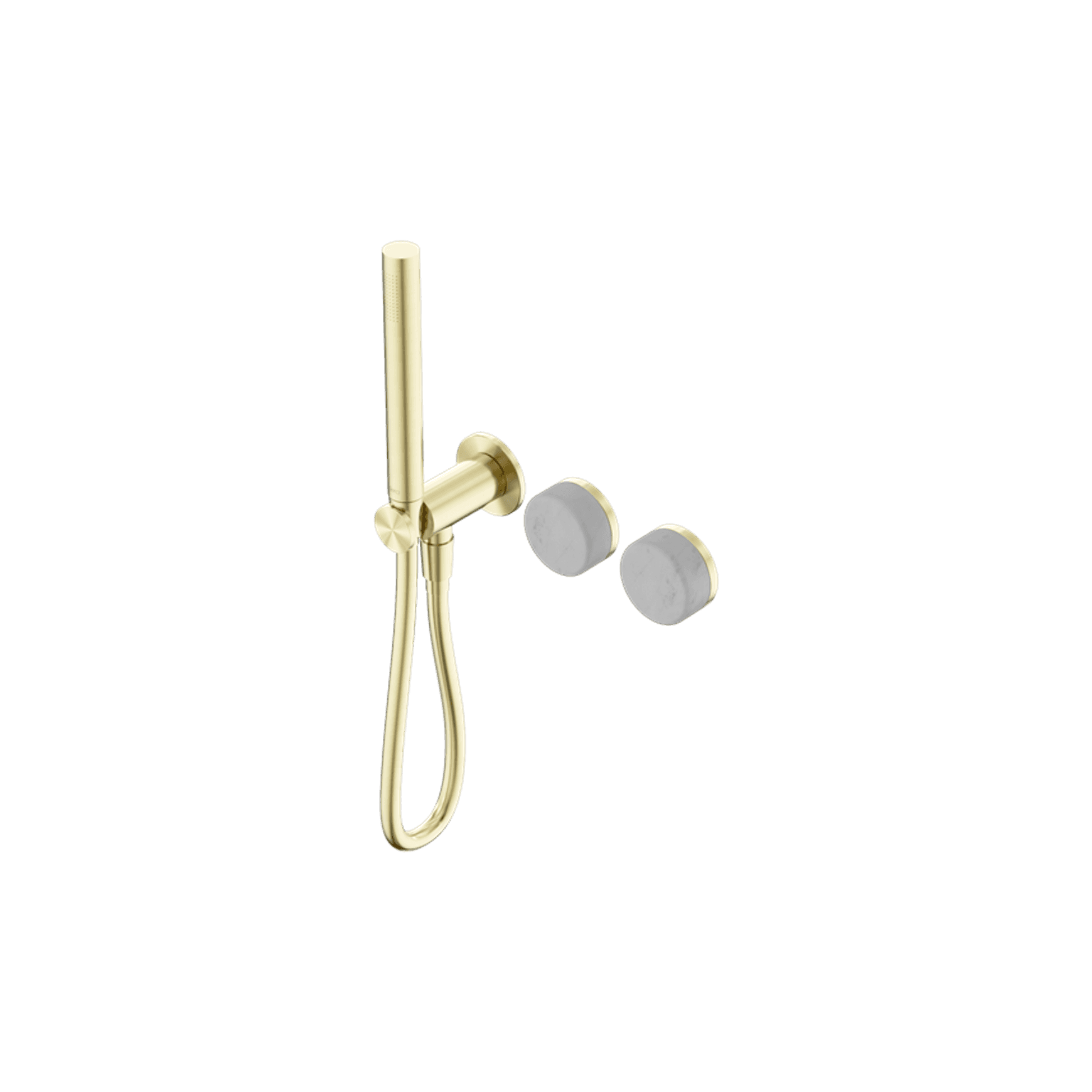 Serenity Shower System Carrara Handle And Slim Shower Brushed Gold