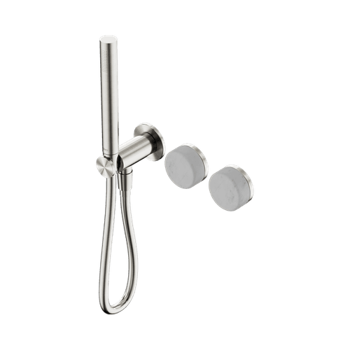 Serenity Shower System Carrara Handle And Slim Shower Brushed Nickel