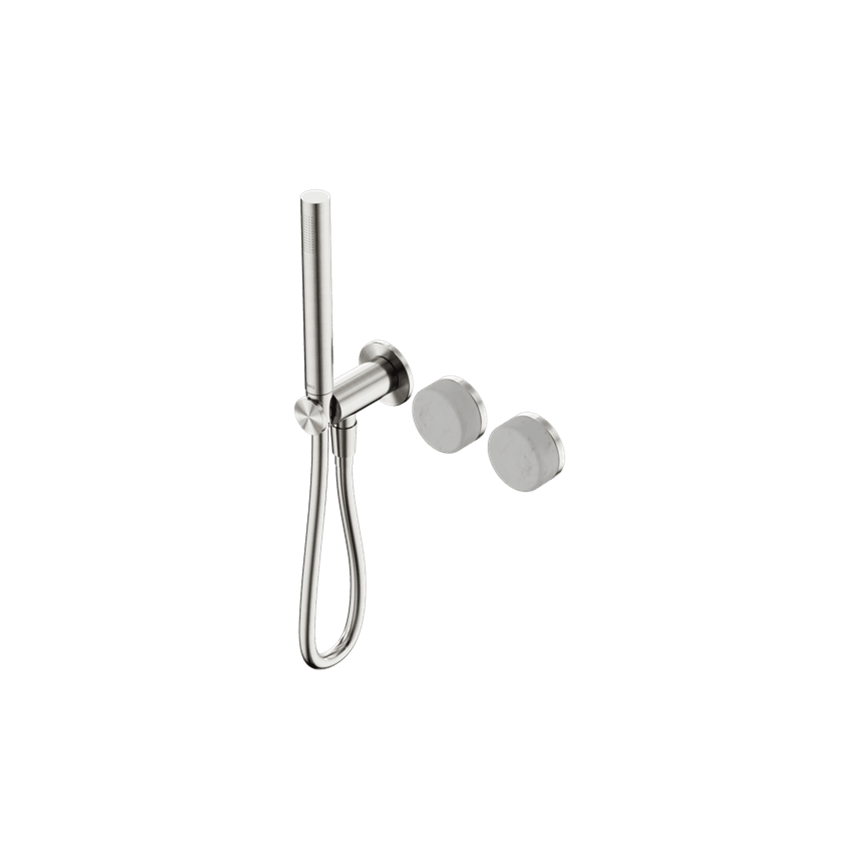 Serenity Shower System Carrara Handle And Slim Shower Brushed Nickel