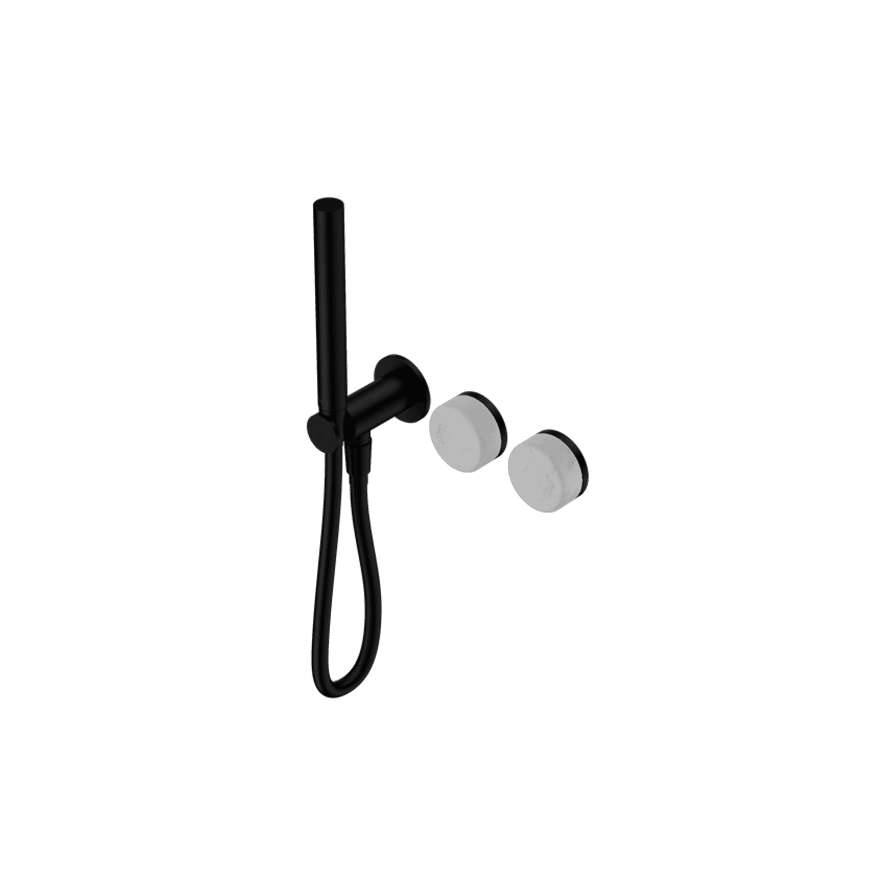 Serenity Shower System Carrara Handle And Slim Shower Matte Black