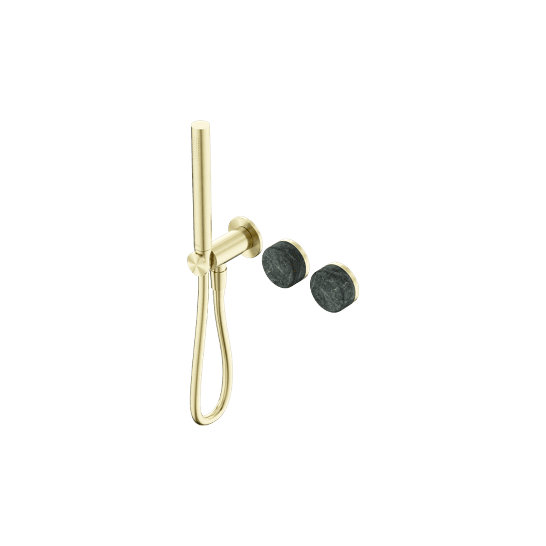 Serenity Shower System Verde Alpi Handle And Slim Shower Brushed Gold
