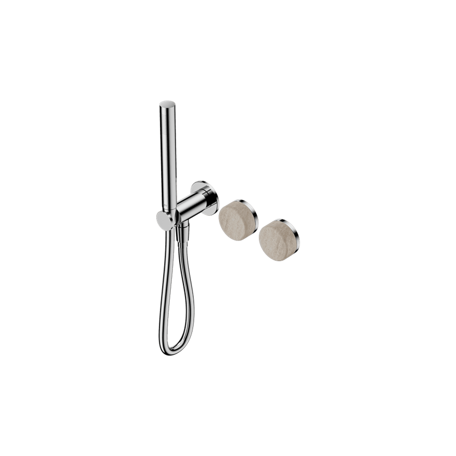 Serenity Shower System Rome Travertine Handle And Slim Shower Chrome