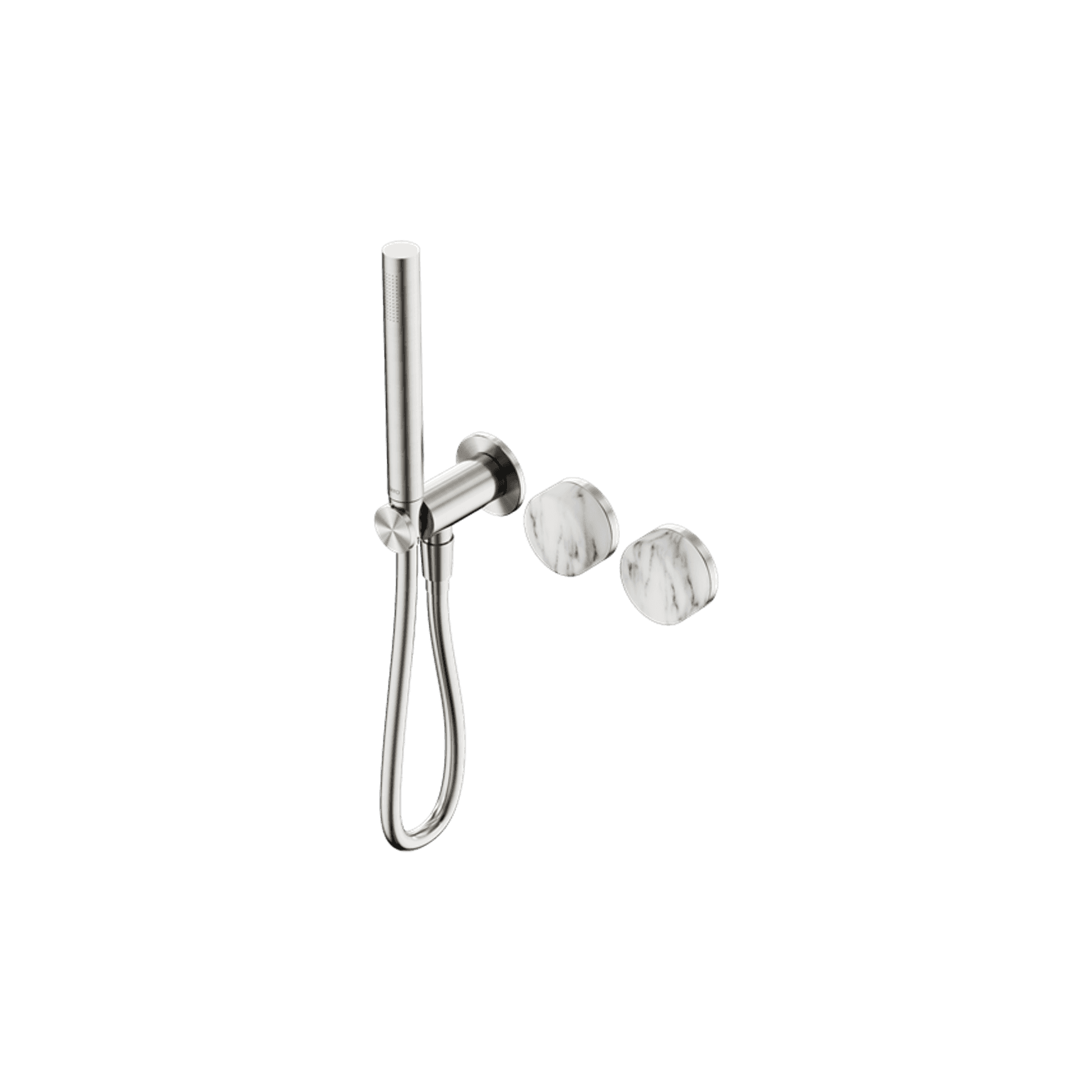 Serenity Shower System Arabescato Corchia Handle And Slim Shower Brushed Nickel