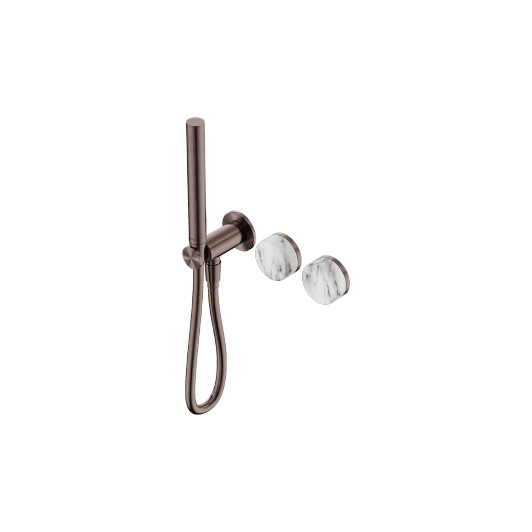 Serenity Shower System Arabescato Corchia Handle And Slim Shower Brushed Bronze