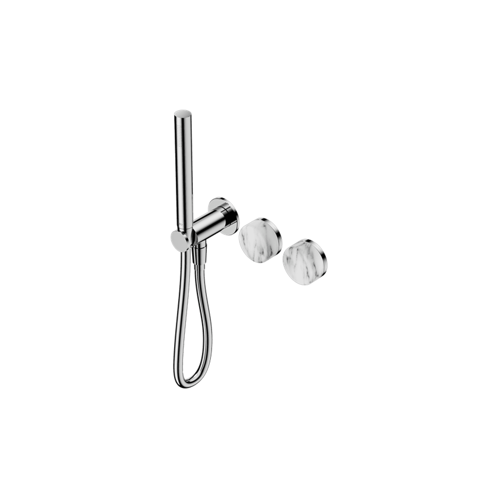 Serenity Shower System Arabescato Corchia Handle And Slim Shower Chrome