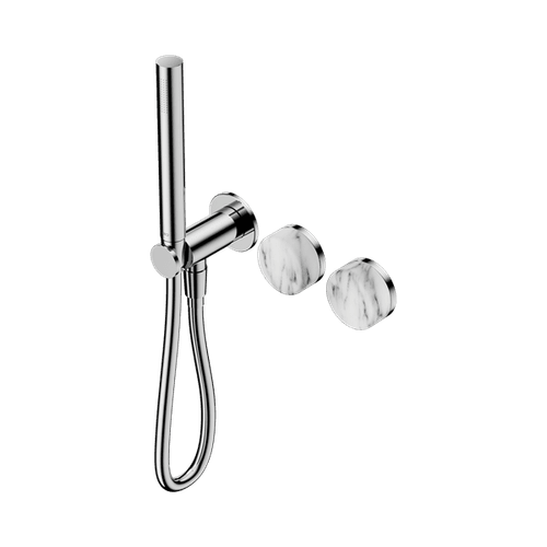 Serenity Shower System Arabescato Corchia Handle And Slim Shower Chrome