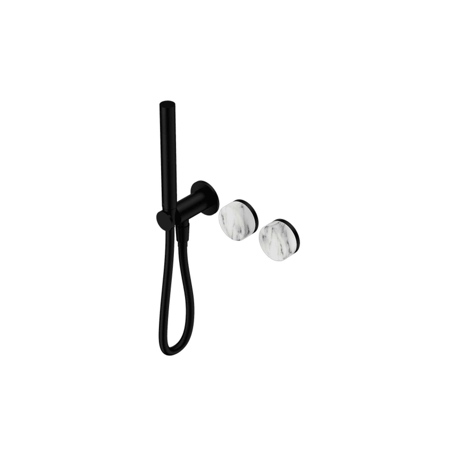 Serenity Shower System Arabescato Corchia Handle And Slim Shower Matte Black