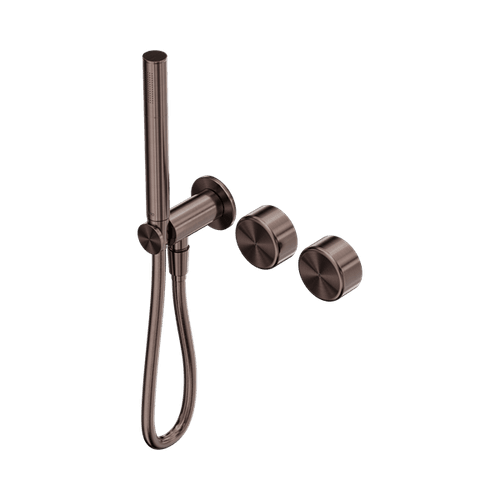 Serenity Shower System Metal Handle And Slim Shower Brushed Bronze