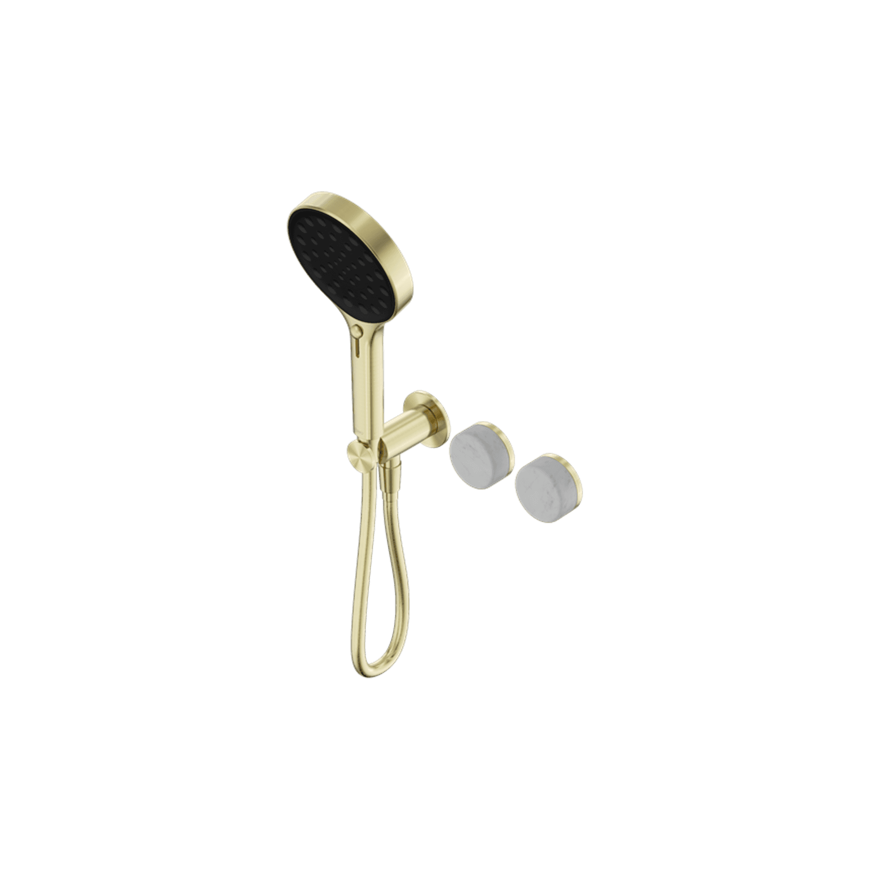 Serenity Shower System Carrara Handle And Serenity Hand Shower Brushed Gold