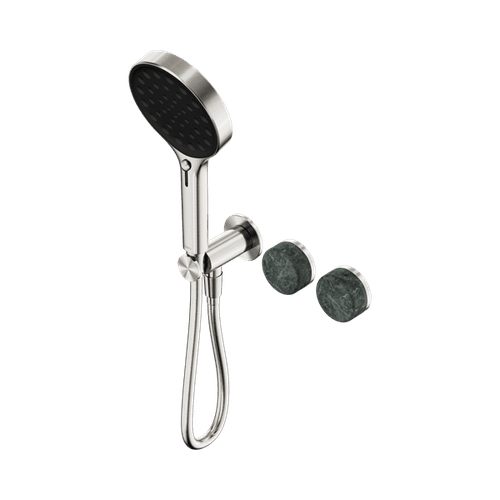Serenity Shower System Verde Alpi Handle And Serenity Hand Shower Brushed Nickel