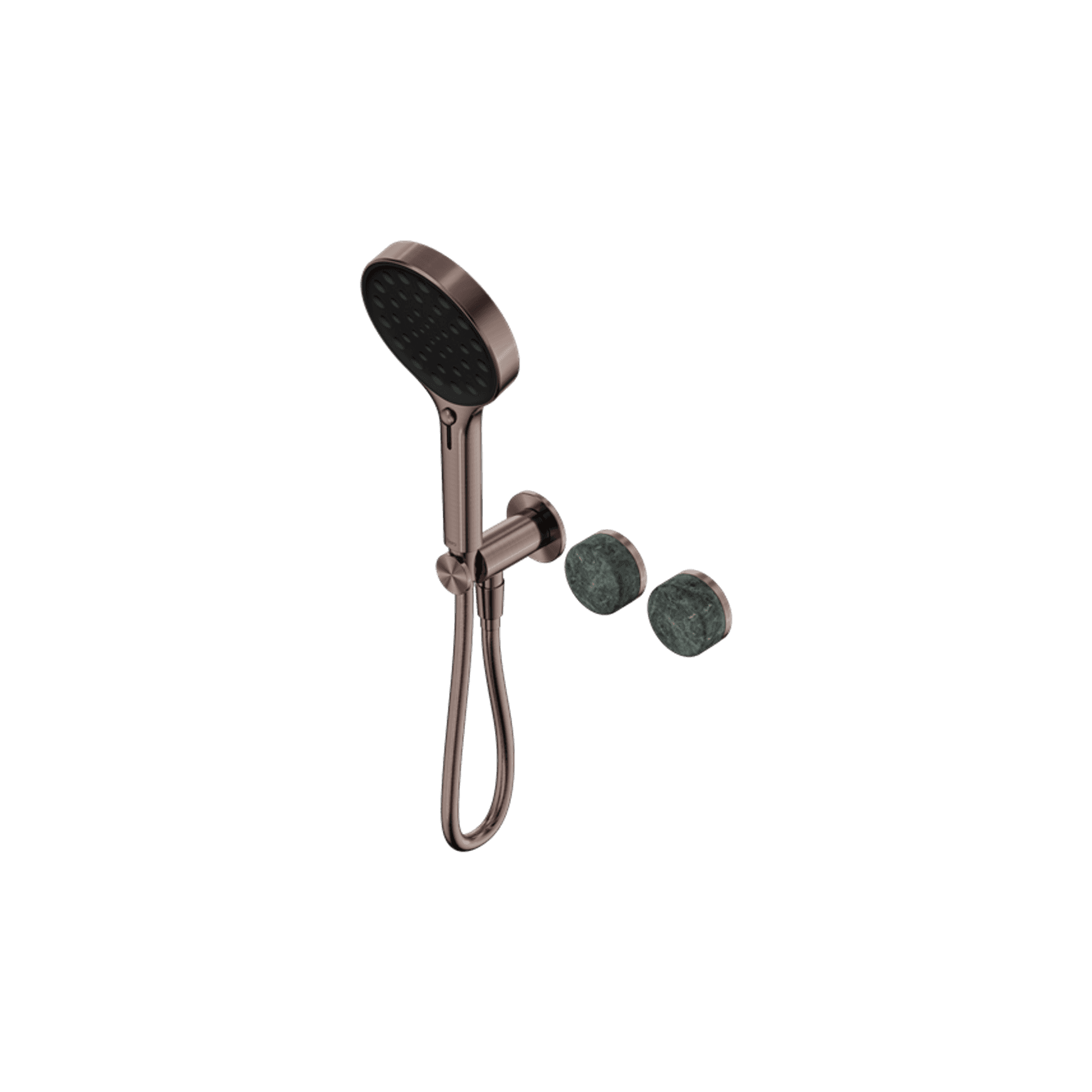 Serenity Shower System Verde Alpi Handle And Serenity Hand Shower Brushed Bronze